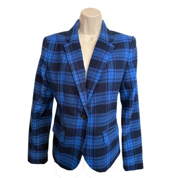 Merona Blue Plaid Flannel Tailored Fit  Blazer - Picture 3 of 13